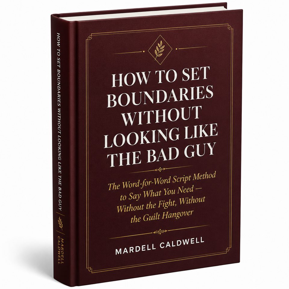 How to Set Boundaries Without Looking Like the Bad Guy — book cover mockup by Mardell Caldwell